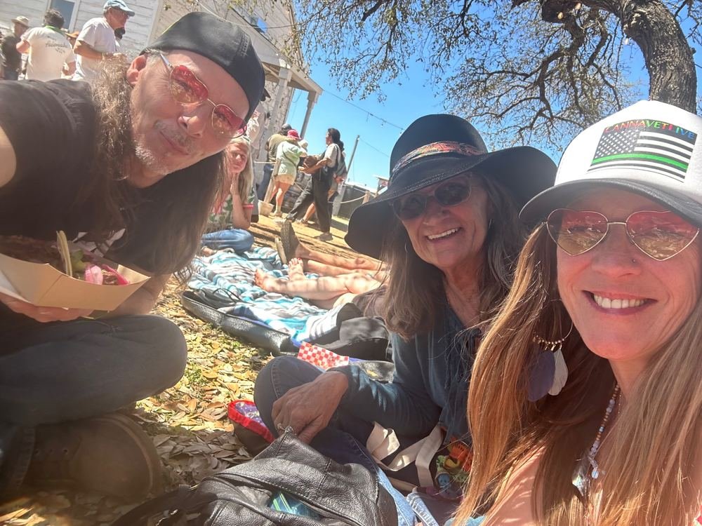 The tour family outdoors
